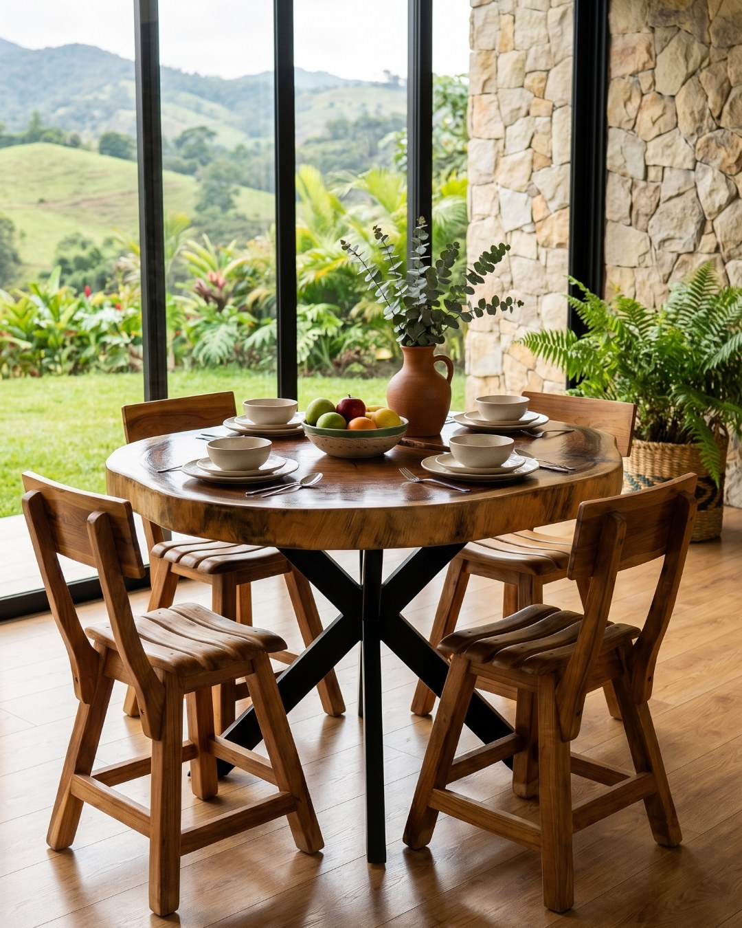 Comedor Rústico en ambiente de finca.